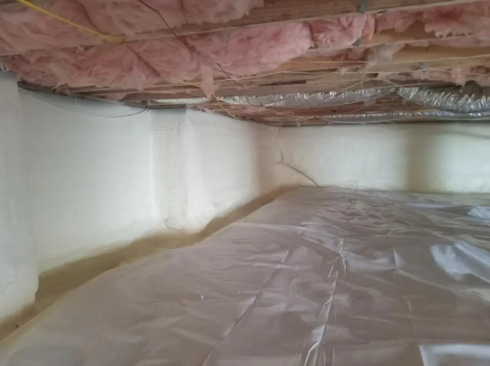 Crawl space encapsulation with closed-cell spray foam for Flat Roof Repair in Parkway